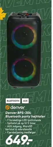 Bilka Denver BPS-354 Bluetooth party højttaler tilbud