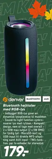 Bilka Bluetooth højttaler med RGB-lys tilbud