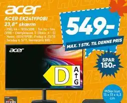 Bilka ACER EK241YP0BI 23,8” skærm tilbud