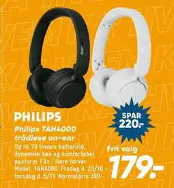 Bilka Philips TAH4000 trådløse on-ear tilbud