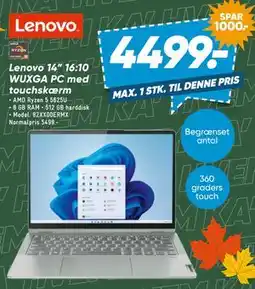 Bilka Lenovo 14” 16:10 WUXGA PC med touchskærm tilbud