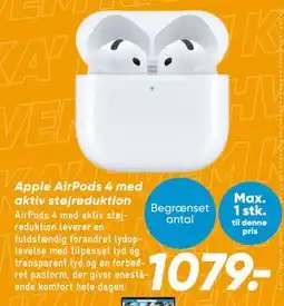 Bilka Apple AirPods 4 med aktiv støjreduktion tilbud