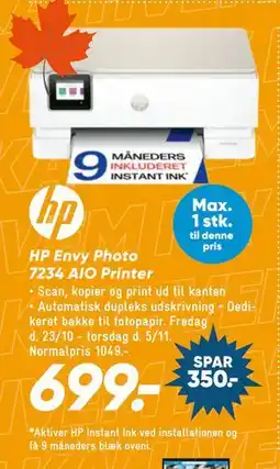 Bilka HP Envy Photo 7234 AIO Printer tilbud