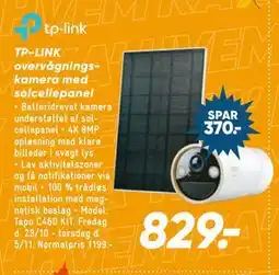 Bilka TP-LINK overvågningskamera med solcellepanel tilbud