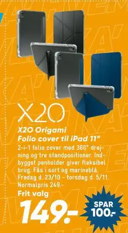 Bilka X2O Origami Folio cover til iPad 11” tilbud