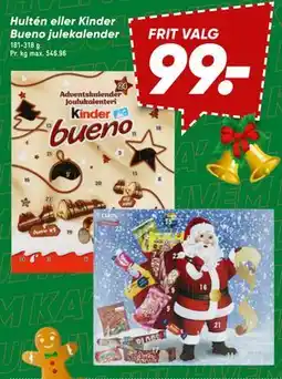 Bilka Hultén eller Kinder Bueno julekalender tilbud