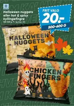 Bilka Halloween nuggets eller hot & spicy kyllingefingre tilbud
