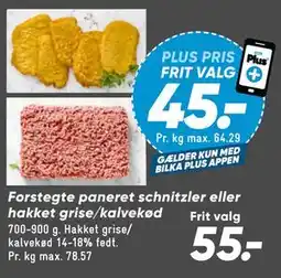 Bilka Forstegte paneret schnitzler eller hakket grise/kalvekød tilbud