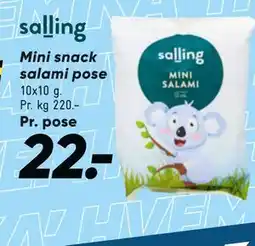 Bilka Mini snack salami pose tilbud