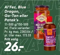 Bilka Al’Fez, Blue Dragon, Go-Tan eller Patak’s tilbud
