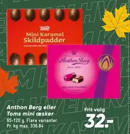 Bilka Anthon Berg eller Toms mini æsker tilbud