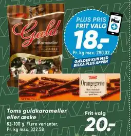 Bilka Toms guldkarameller eller æske tilbud