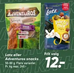 Bilka Latz eller Adventuros snacks tilbud