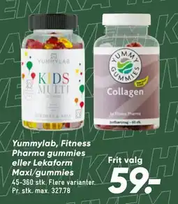 Bilka Yummylab, Fitness Pharma gummies eller Lekaform Maxi/gummies tilbud