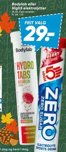 Bilka Bodylab eller High5 elektrolytter tilbud