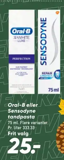 Bilka Oral-B eller Sensodyne tandpasta tilbud