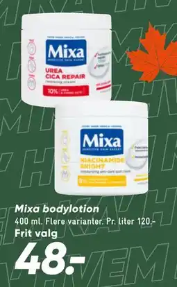Bilka Mixa bodylotion tilbud