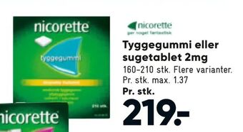 Bilka Tyggegummi eller sugetablet 2mg tilbud