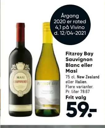 Bilka Fitzroy Bay Sauvignon Blanc eller Masi tilbud