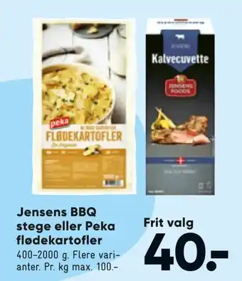 Bilka Jensens BBQ stege eller Peka flødekartofler tilbud