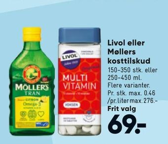Bilka Livol eller Møllers kosttilskud tilbud