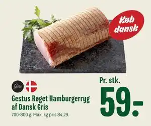 Gestus Røget Hamburgerryg af Dansk Gris