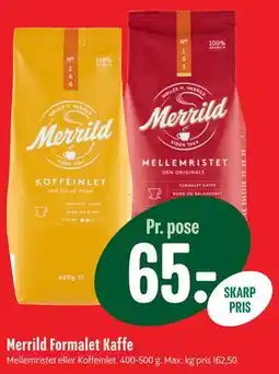 Min Købmand Merrild Formalet Kaffe tilbud