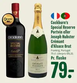 Min Købmand Cockburn’s Special Reserve Portvin eller Joseph Hubster Crémant d’Alsace Brut tilbud