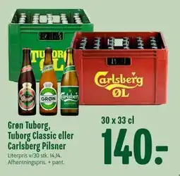 Min Købmand Grøn Tuborg, Tuborg Classic eller Carlsberg Pilsner tilbud
