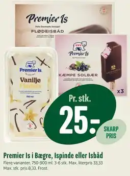 Min Købmand Premier Is i Bægre, Ispinde eller Isbåd tilbud