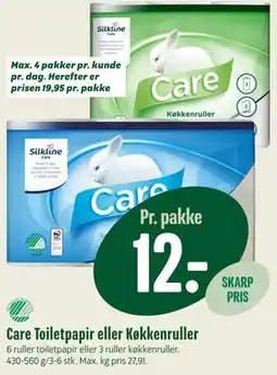 Min Købmand Care Toiletpapir eller Køkkenruller tilbud