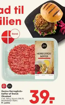 SPAR Gestus Herregårds-bøffer af Dansk Oksekød tilbud