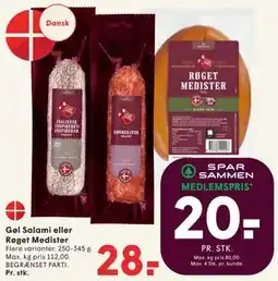 SPAR Gøl Salami eller Røget Medister tilbud