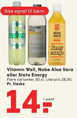 SPAR Vitamin Well, Nobe Aloe Vera eller State Energy tilbud