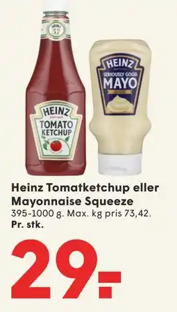 SPAR Heinz Tomatketchup eller Mayonnaise Squeeze tilbud