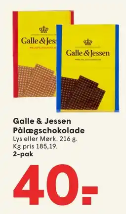 SPAR Galle & Jessen Pålægschokolade tilbud