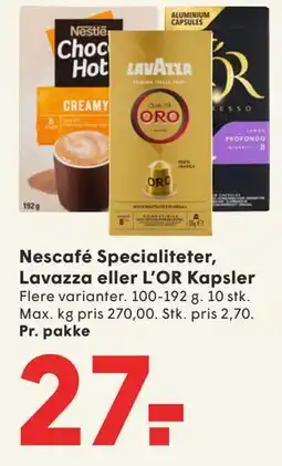 SPAR Nescafé Specialiteter, Lavazza eller L’OR Kapsler tilbud