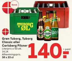 SPAR Grøn Tuborg, Tuborg Classic eller Carlsberg Pilsner tilbud