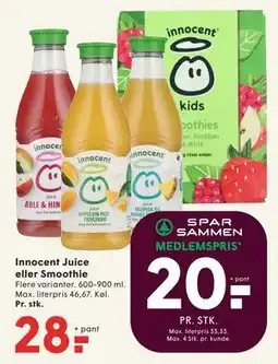 SPAR Innocent Juice eller Smoothie tilbud