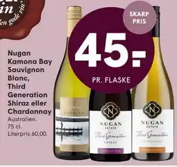 SPAR Nugan Kamona Bay Sauvignon Blanc, Third Generation Shiraz eller Chardonnay tilbud