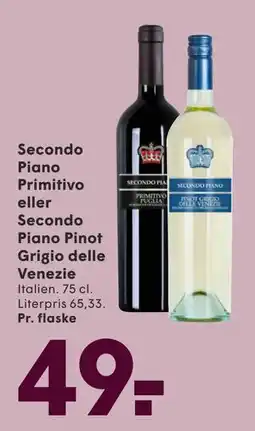SPAR Secondo Piano Primitivo eller Secondo Piano Pinot Grigio delle Venezie tilbud
