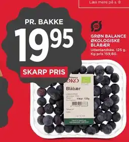 MENY GRØN BALANCE ØKOLOGISKE BLÅBÆR tilbud