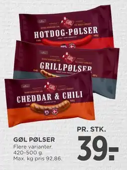 MENY GØL PØLSER tilbud