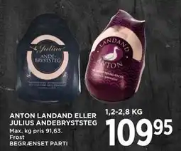 MENY ANTON LANDAND ELLER JULIUS ANDEBRYSTSTEG tilbud