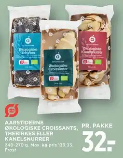 MENY AARSTIDERNE ØKOLOGISKE CROISSANTS, THEBIRKES ELLER KANELSNURRER tilbud