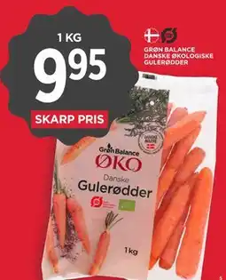 MENY GRØN BALANCE DANSKE ØKOLOGISKE GULERØDDER tilbud