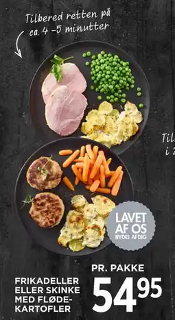 MENY FRIKADELLER ELLER SKINKE MED FLØDEKARTOFLER tilbud