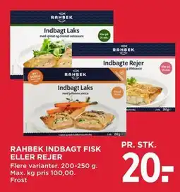 MENY RAHBEK INDBAGT FISK ELLER REJER tilbud