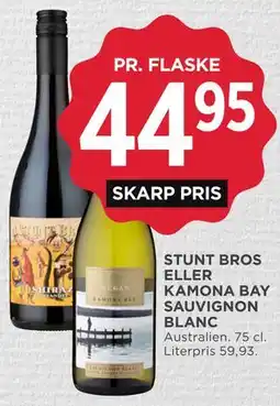 MENY STUNT BROS ELLER KAMONA BAY SAUVIGNON BLANC tilbud