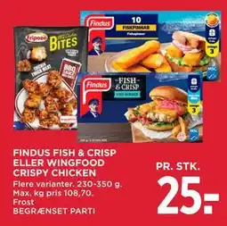 MENY FINDUS FISH & CRISP ELLER WINGFOOD CRISPY CHICKEN tilbud